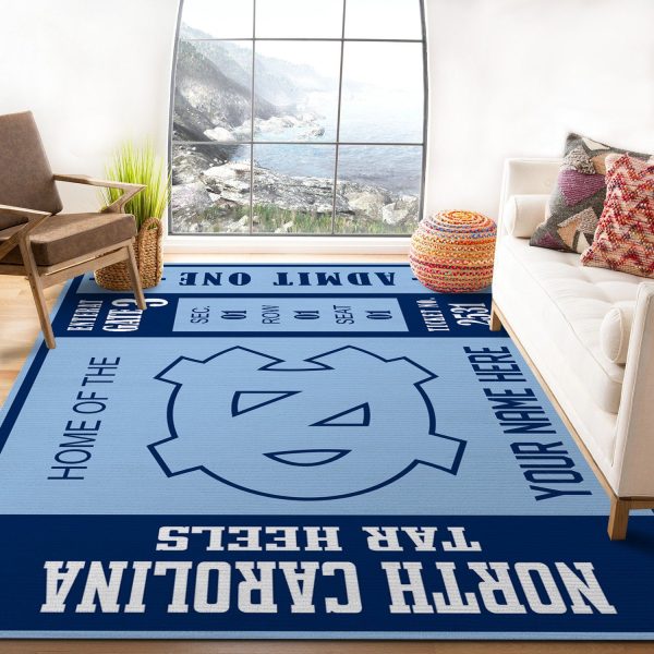 customizable north carolina tar heels rug custom size and printing 0