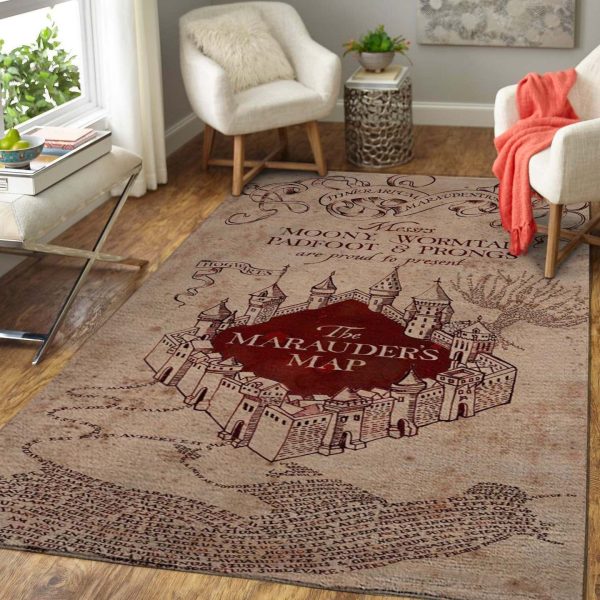 marauders map harry potter rug custom size and printing 0