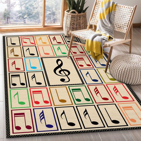 music note rug custom size and printing 0