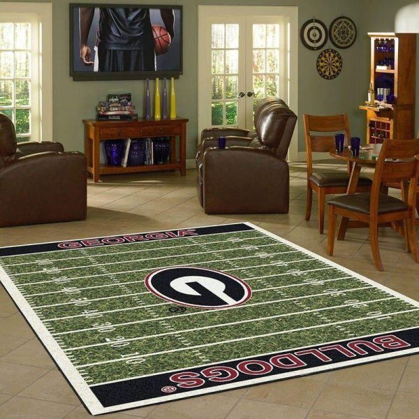 team georgia bulldogs home field area rug 0