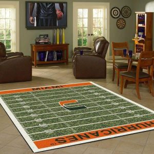 team miami hurricanes home field area rug 0