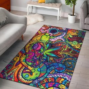 trippy psychedelic colorful area rug 0