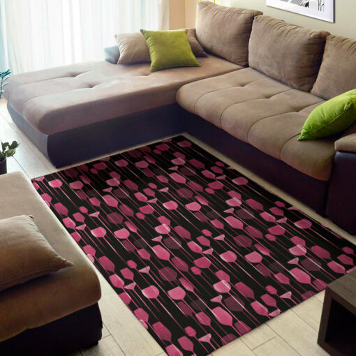 Glasses Of Wine Print Area Rug