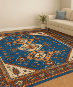 Bohemian Tribal Blue Area Rug