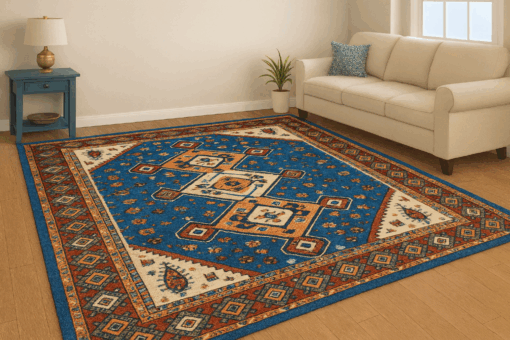Bohemian Tribal Blue Area Rug