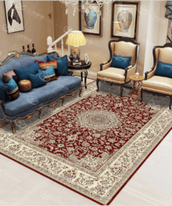 Classic patterned wool rug with a modern, sustainable style