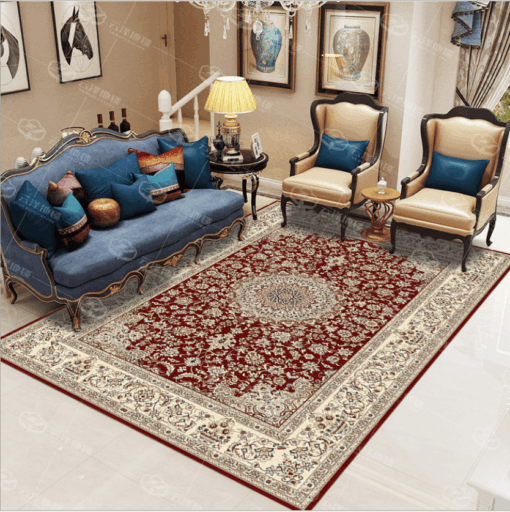 Classic patterned wool rug with a modern, sustainable style