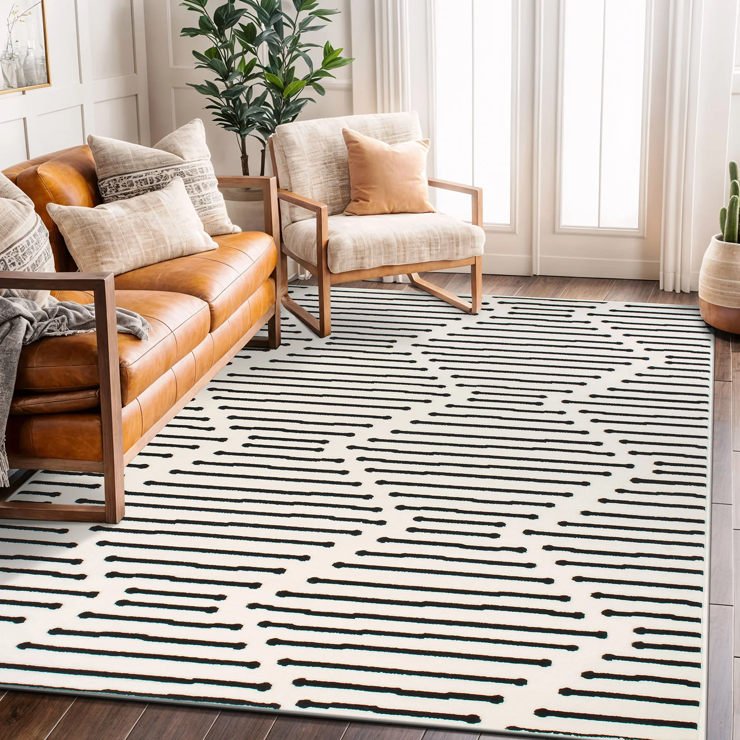 Cream Dashline Mesh Carpet