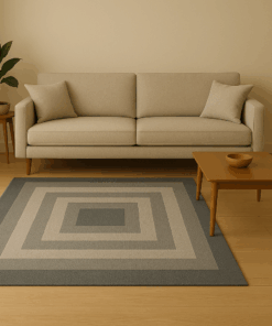 Etsy midcentury modern gray geometric area rug