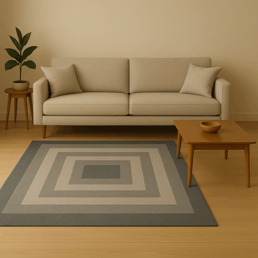 Etsy midcentury modern gray geometric area rug