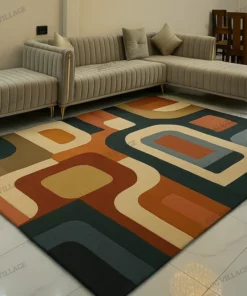 Mid Century Retro Blocks Rug