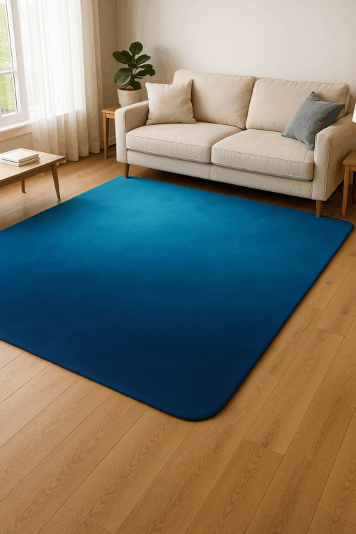 Soft blue carpet, easy to coordinate with neutral-toned interior Chantille