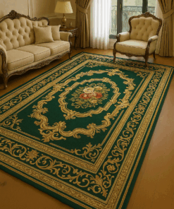 Baroque style luxury green carpet