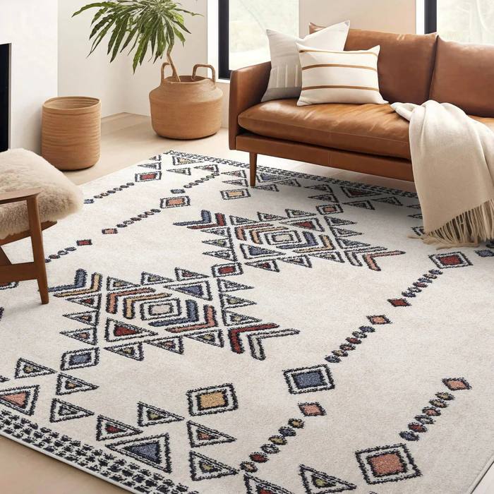 Bohemian Geometric Beige Rug
