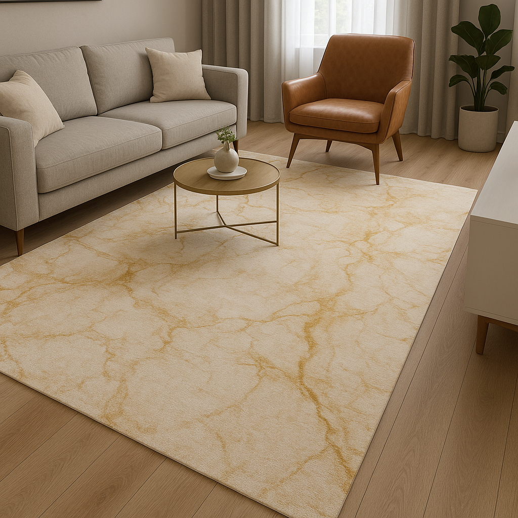 Golden Vein Luxe Marble Soft Carpet