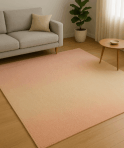 Gradient color block patterned rug