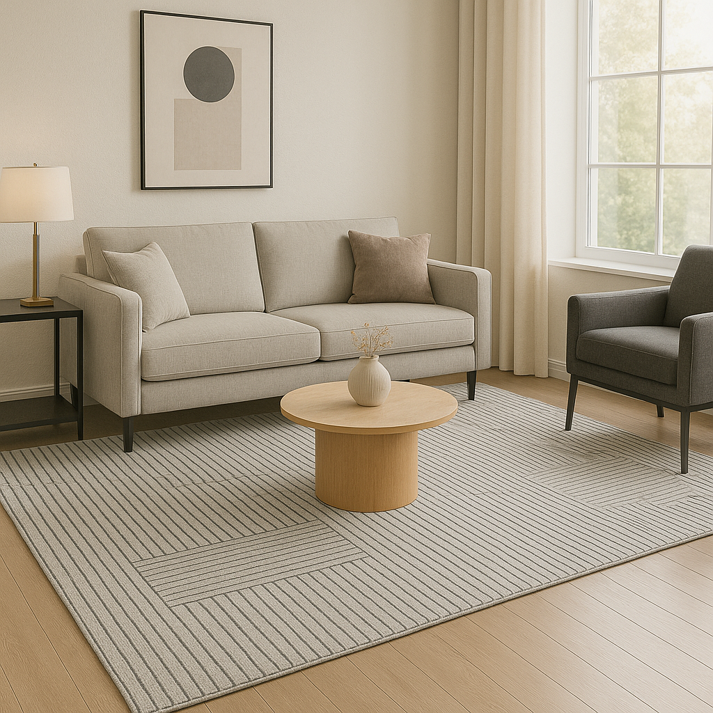 Modern Line Geometric Striped Rug