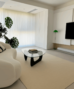 Neutral beige polyester carpet