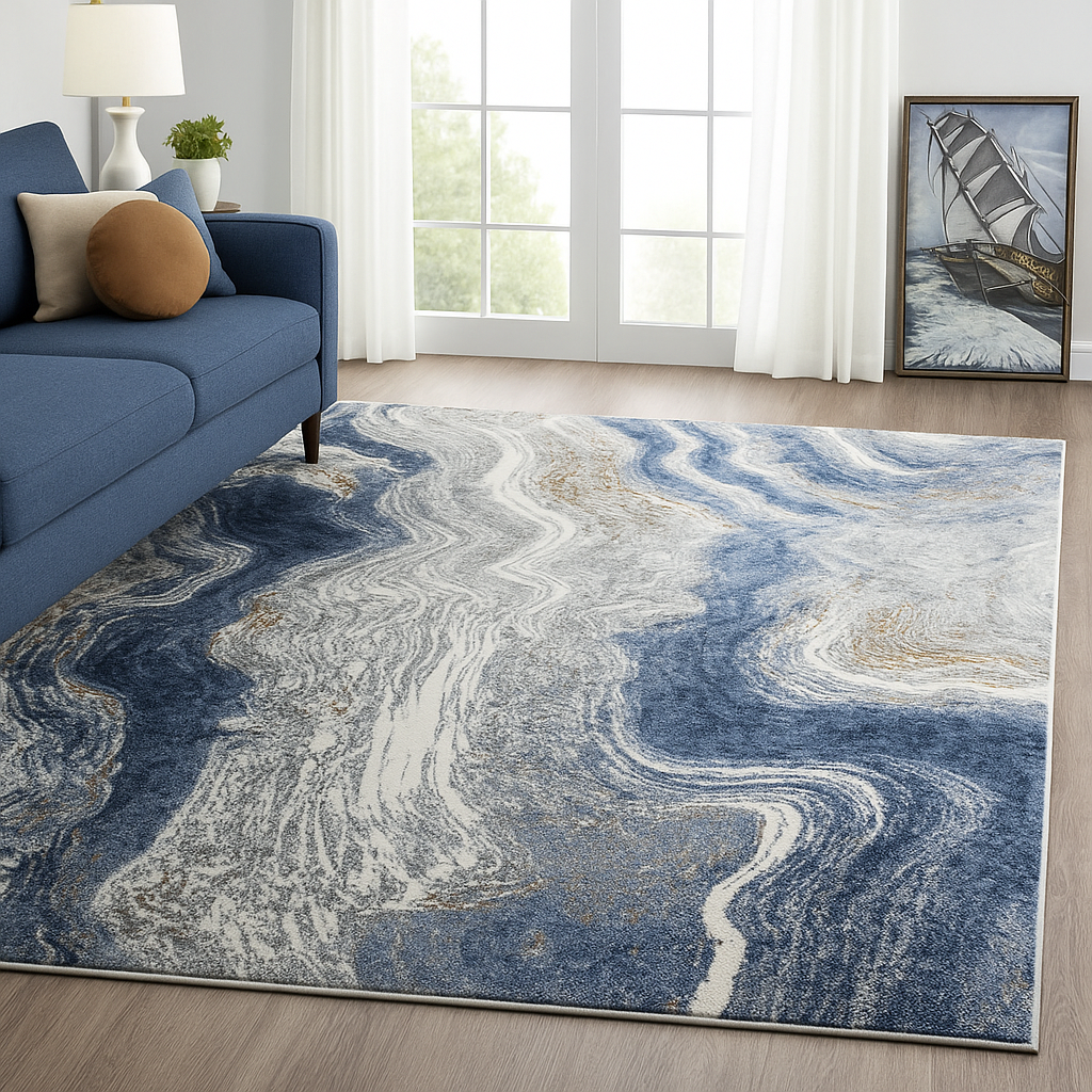 Ocean Vein Marble Blue Flow