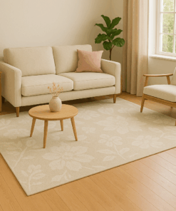 Pure Bloom Natural Matte Floral Carpet