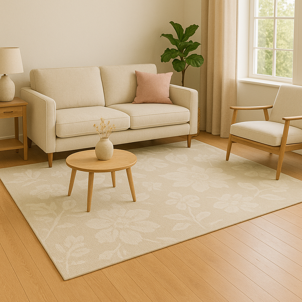 Pure Bloom Natural Matte Floral Carpet