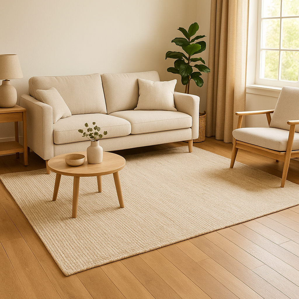 Rustic Calm Natural Cotton & Jute Rug