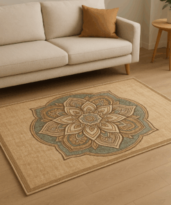 Sacred Bloom Mandala Rug