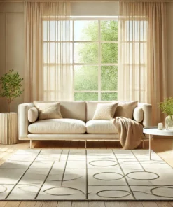 Soft woven geometric rug