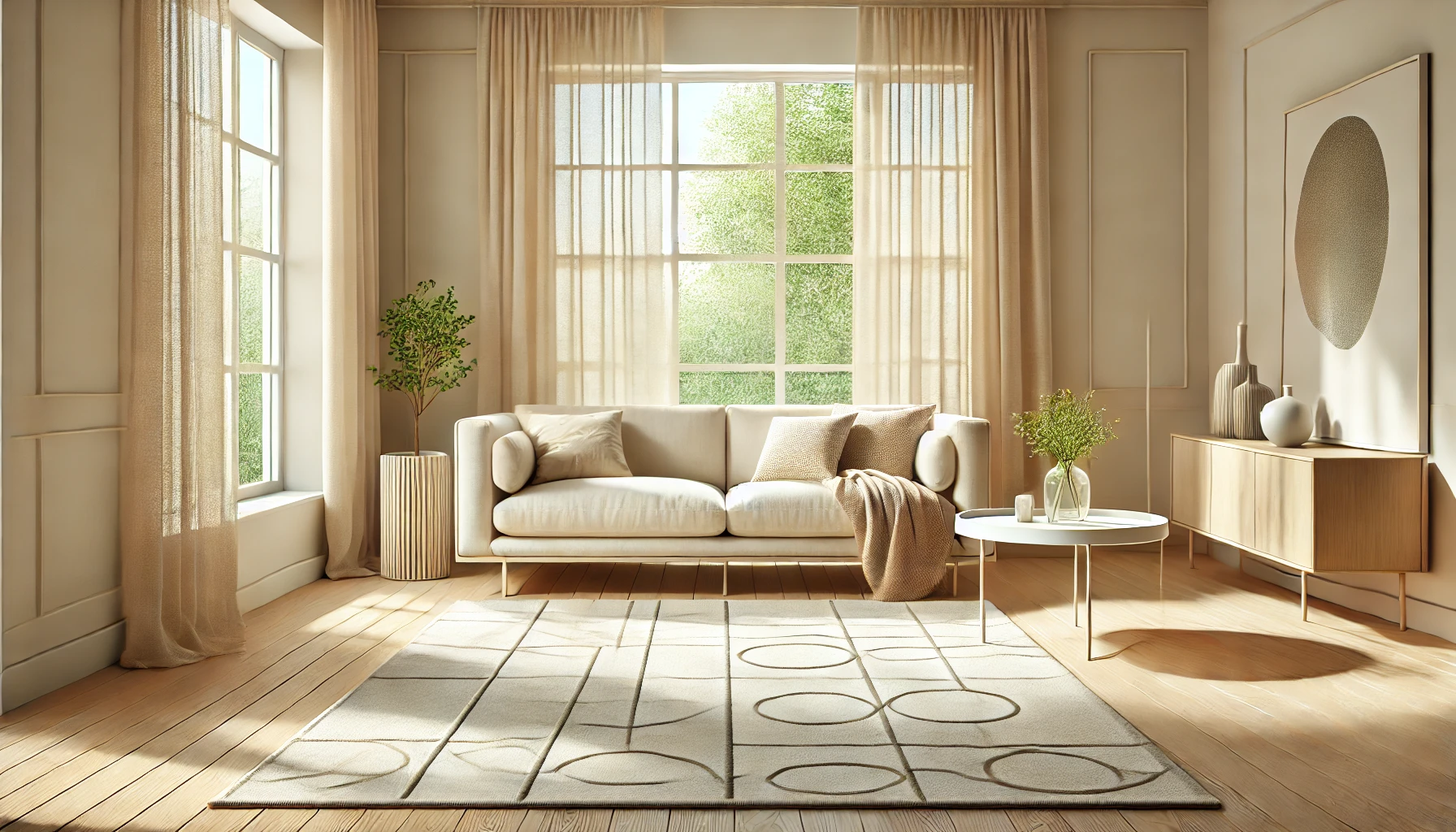 Soft woven geometric rug