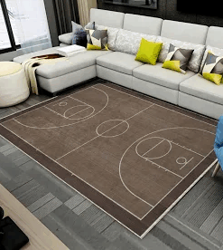 basketball court patterned sports carpet