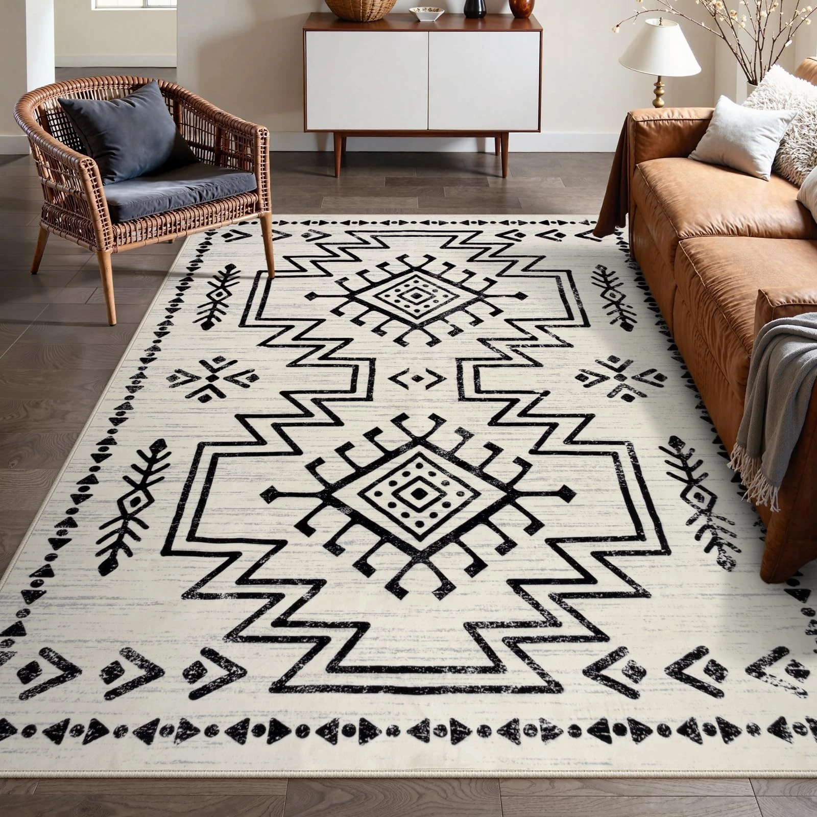 boho geometric rug