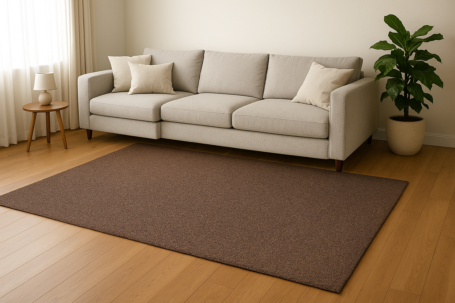 cocoa colored monochrome rug