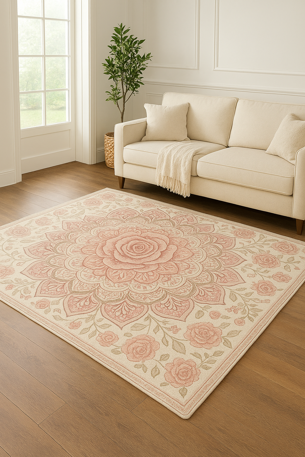 mandala style rose carpet