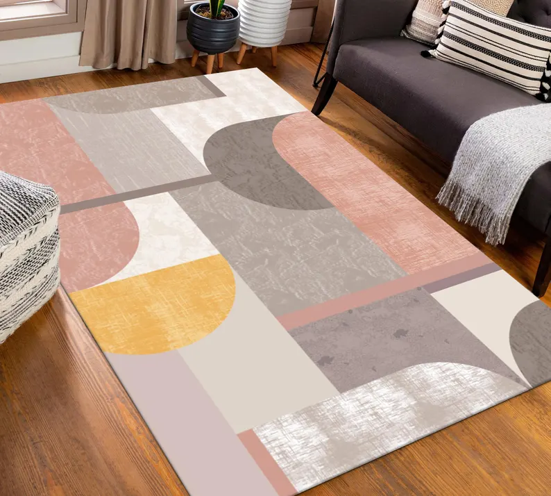 pastel geometric rug