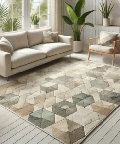 polygonal stone patterned carpet