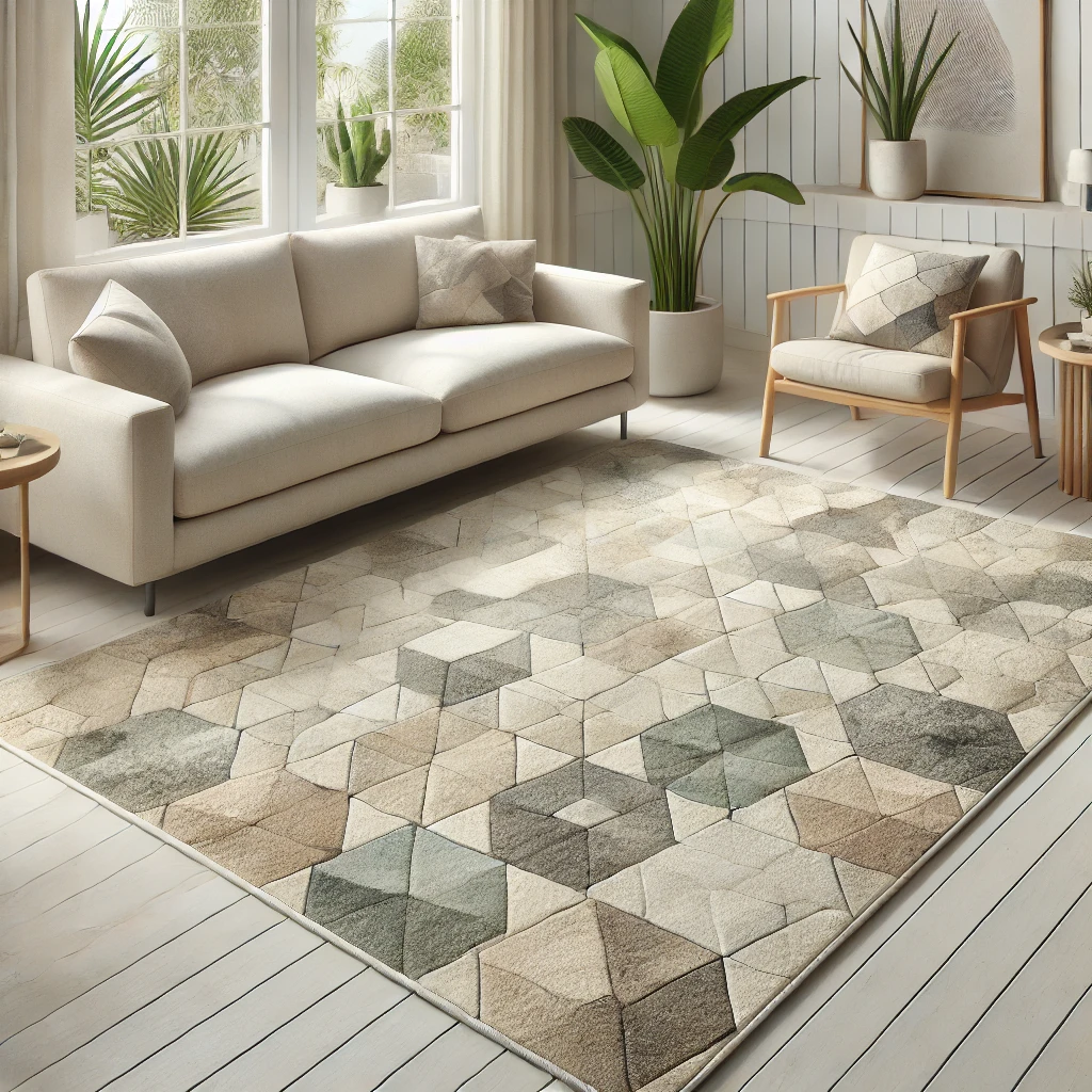 polygonal stone patterned carpet