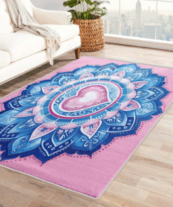 premium mandala heart rug