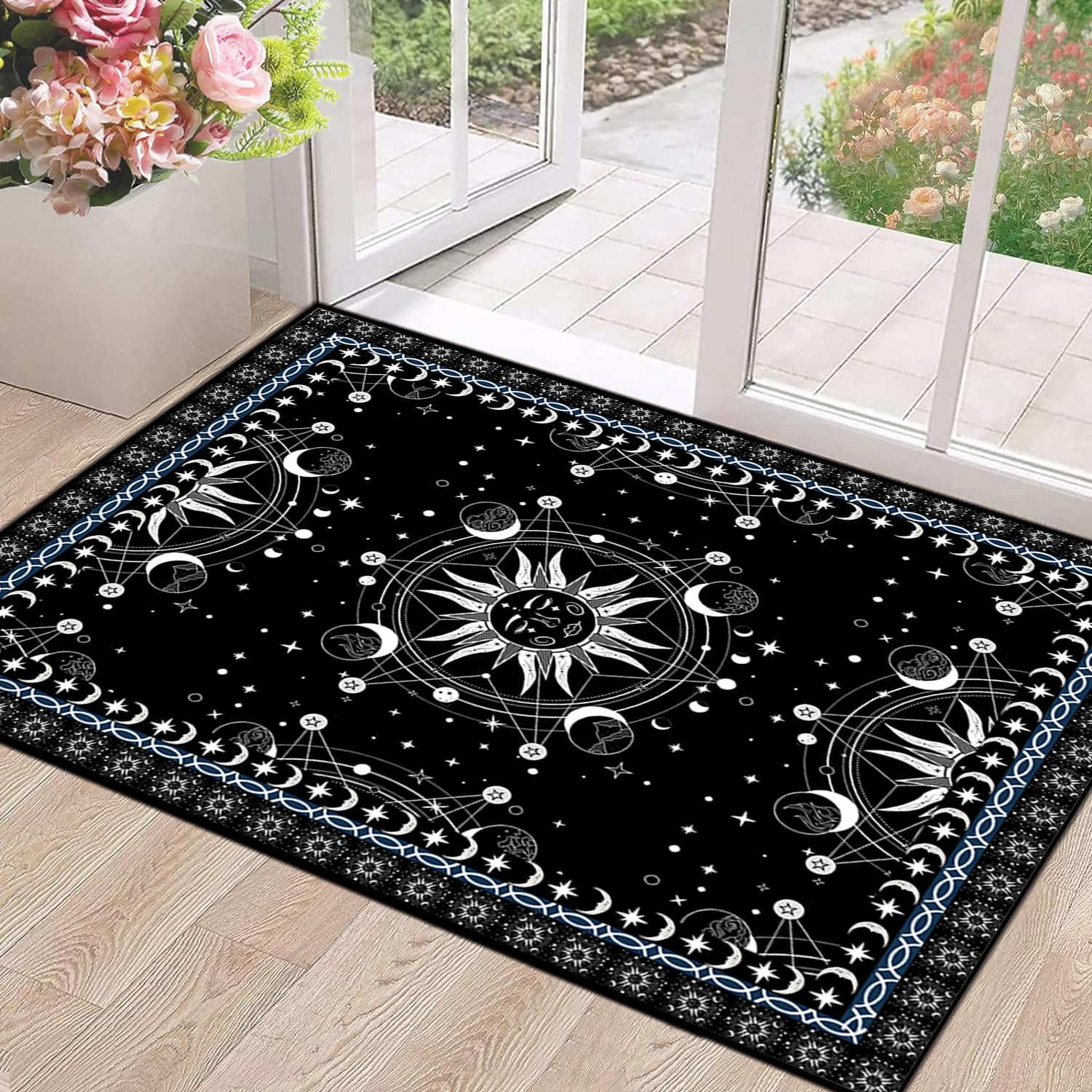 spiritual style rug with sun