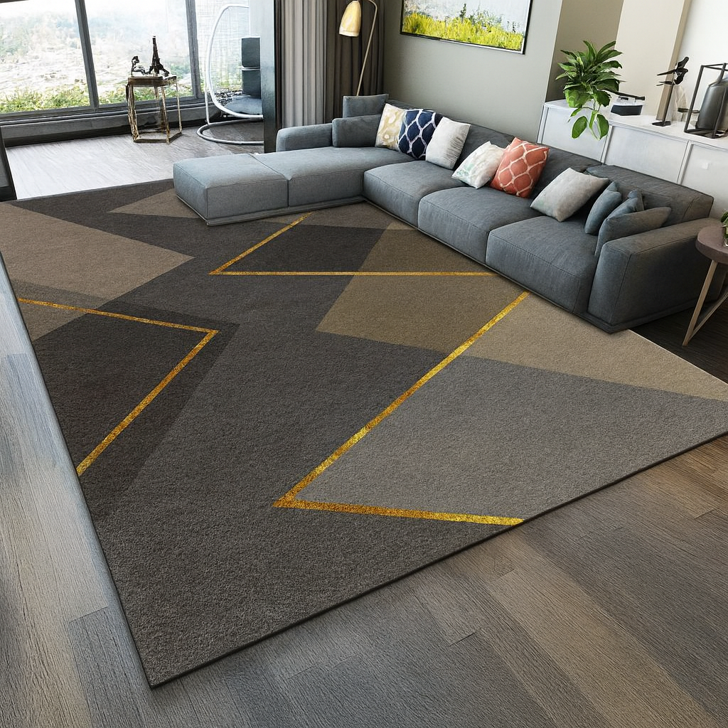 Abstract Goldline Luxury Rug