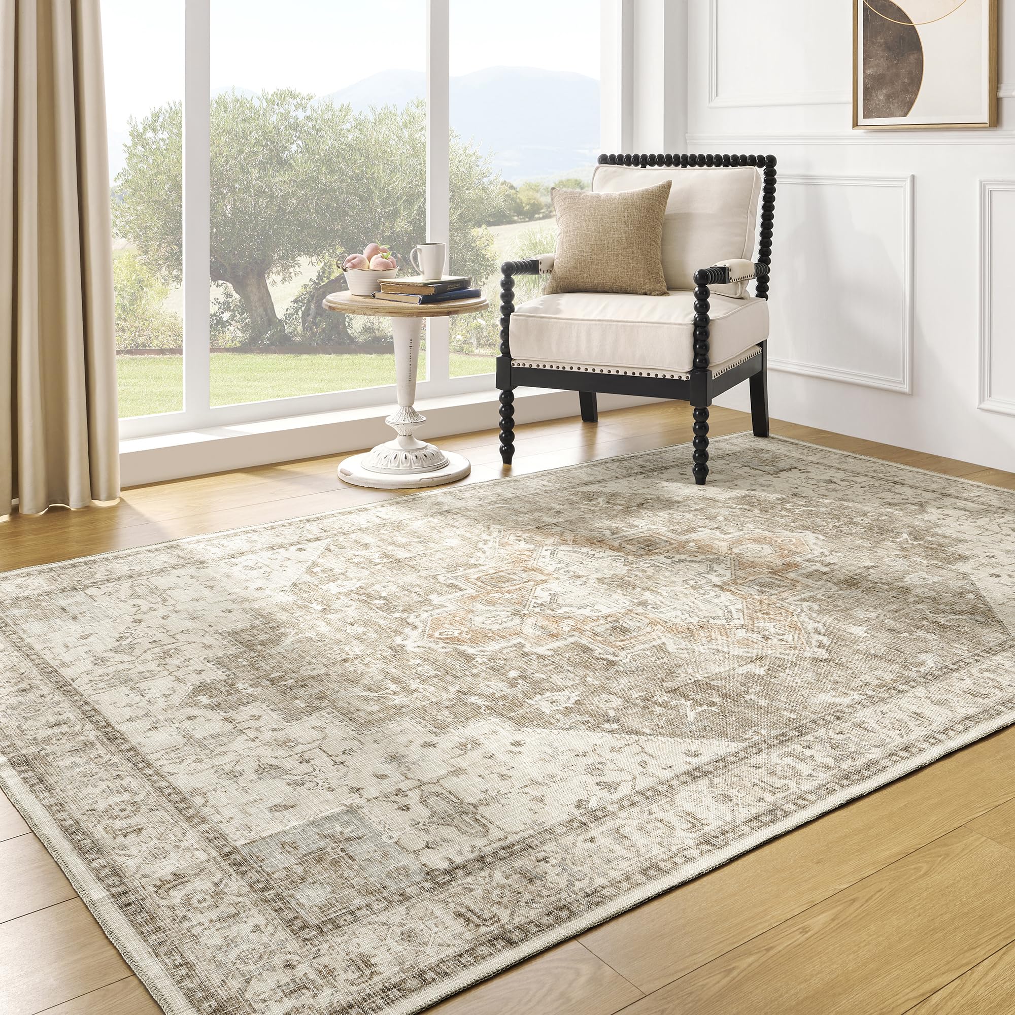Boho rug with natural patterns