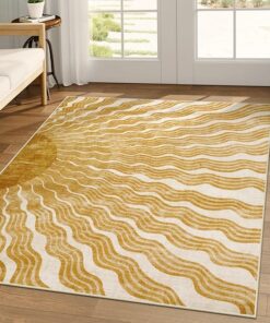 Boho rug with sun design