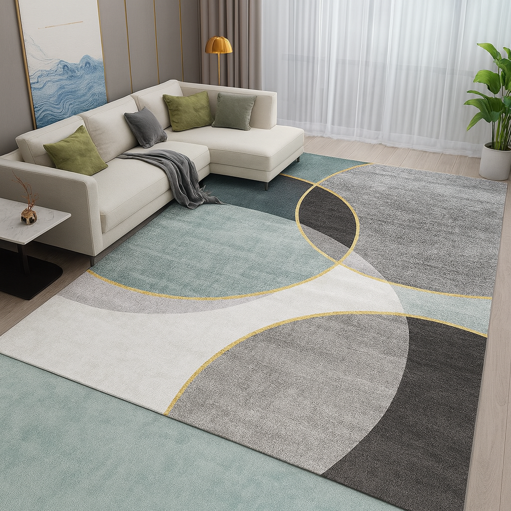 Circle Harmony Light Blue Rug