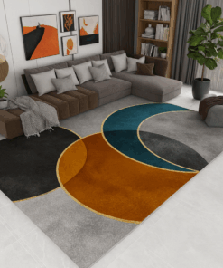 Luna Orbit Geometric Rug Color Interference