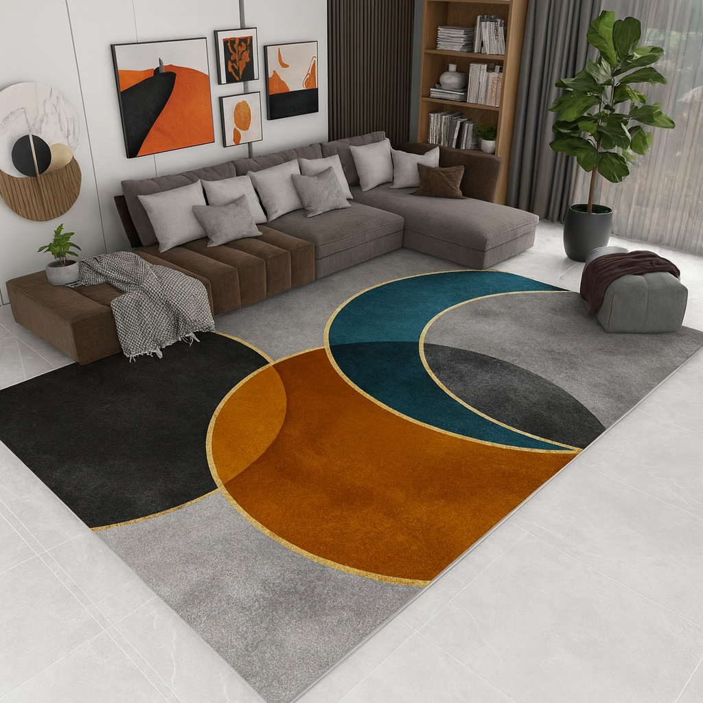 Luna Orbit Geometric Rug Color Interference