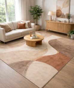 Minimalist Earth Tone Abstract Rug