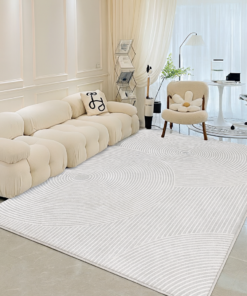 Modern curved living room rug