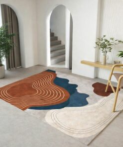 Organic wave pattern rug for the living room