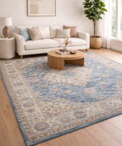 Oriental style blue carpet