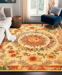 Sun Zodiac Vintage Rug