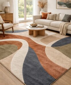 bold patterned room rug